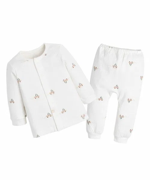 Детский комплект пижамы с принтом Bread Top & Pants moimoln, Off White