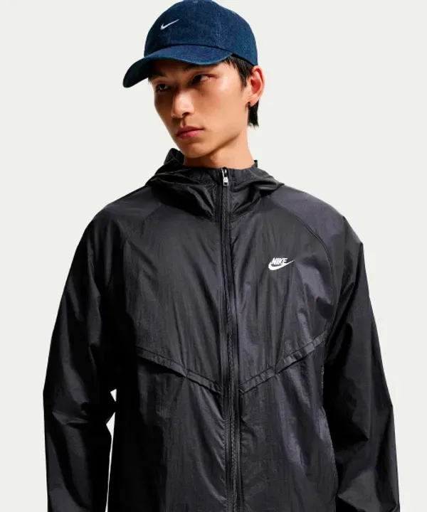 Тренировочная куртка Windrunner Unlined Full Zip UV, Nike, черный, белый