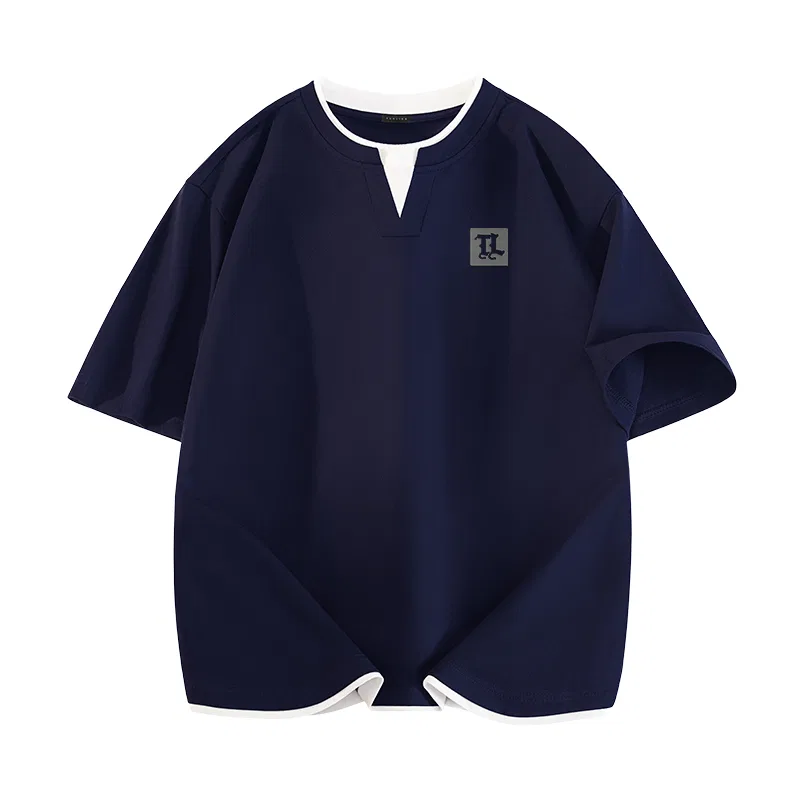 Детская футболка хлопковая классическая Tonlion, Dark Navy