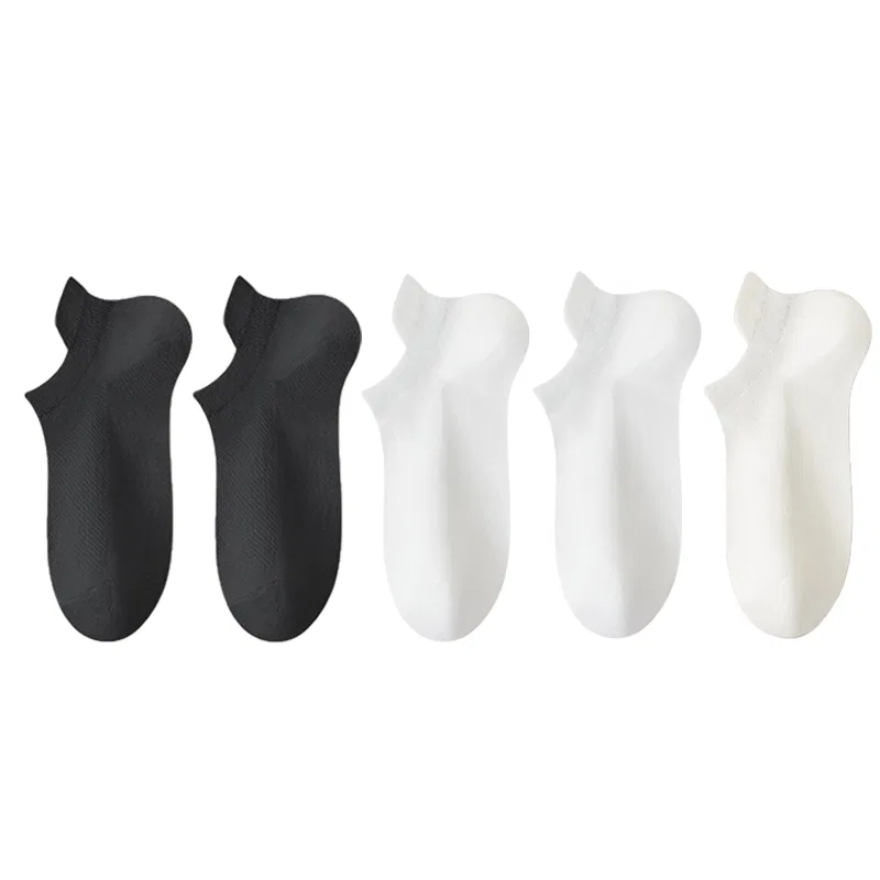 Детские носки-невидимки 2 Black+2 White+Milk White DUSHILIREN, 2 Black+2 White+Milk White