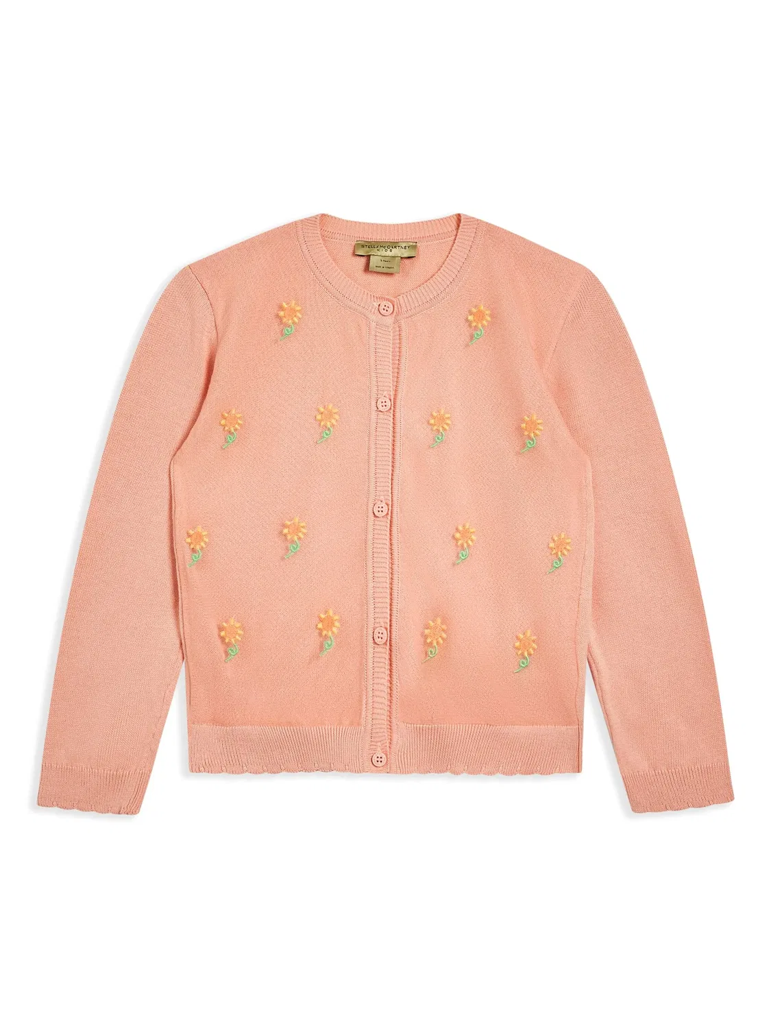 Кардиган с интарсией подсолнечника из хлопка Stella McCartney, розовый