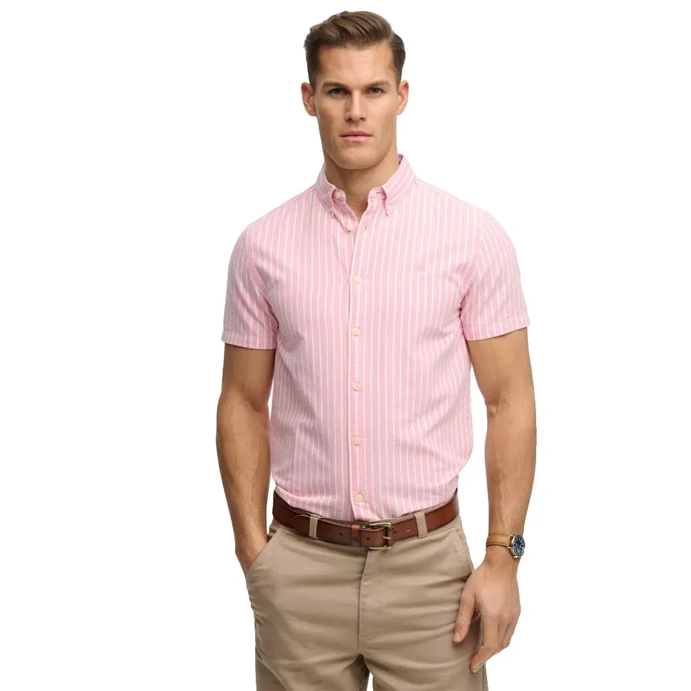 Мужская рубашка с коротким рукавом Preppy Oxford Superdry, Pink