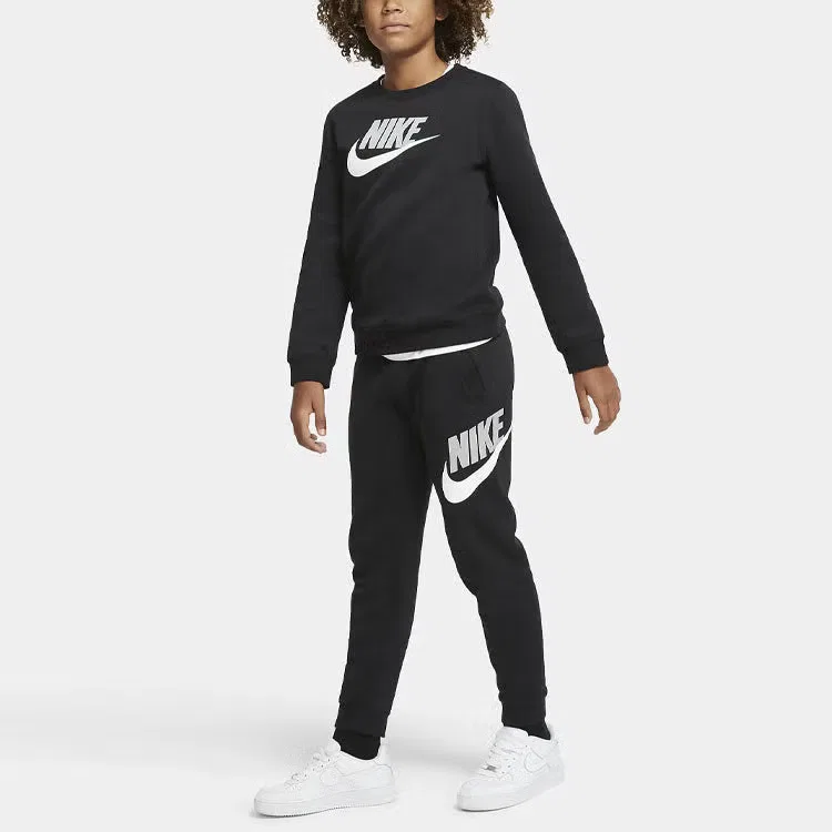Спортивные штаны с принтом логотипа для мальчика Nike, черный — фото 2