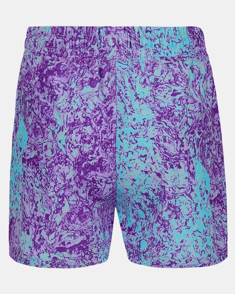 Детские шорты, внутренний шов 6,4 см, быстросохнущие с UPF 50+, UA Tile Base UnderArmour, Purple Crest/Steel — фото 3