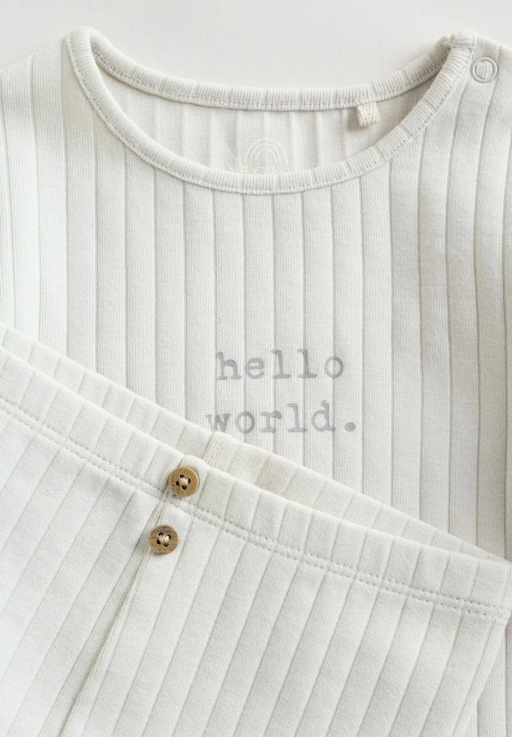 Стандартный крой - комплект из двух предметов "Hello World" - брюки Next, Grey — фото 2