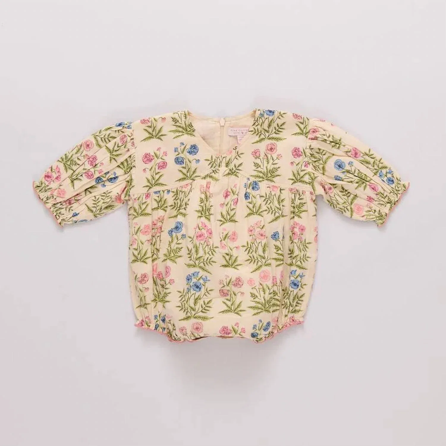 Детский боди-комбинезон с коротким рукавом с принтом Wynne Bubble Pink Chicken, Leafy Floral