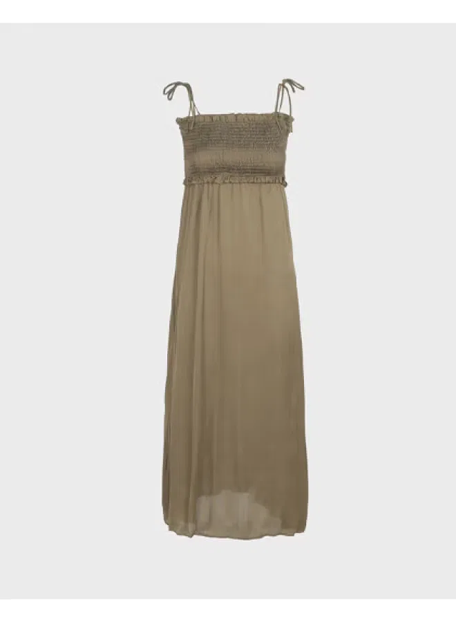 Платье макси с бретелями Zara, оливковый