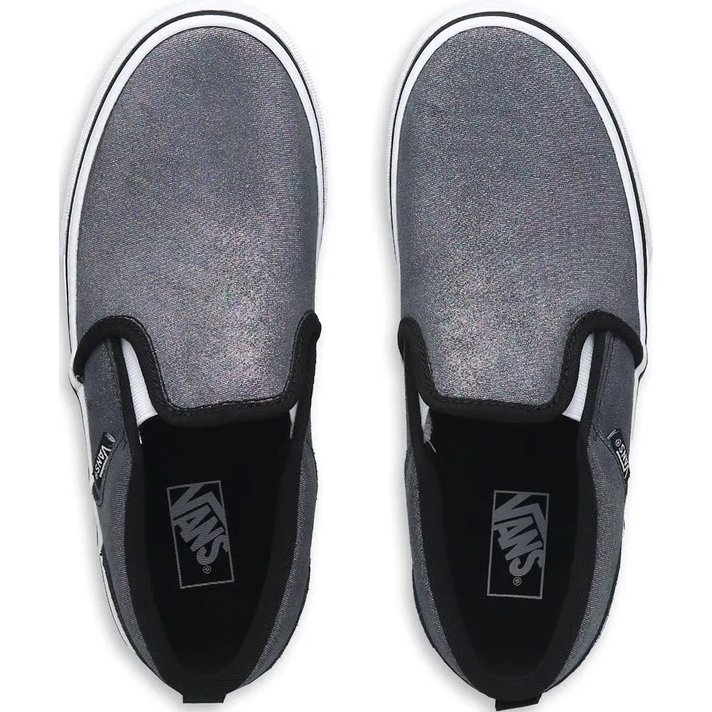 Детские слипоны Asher Vans, Black/Shimmer — фото 4