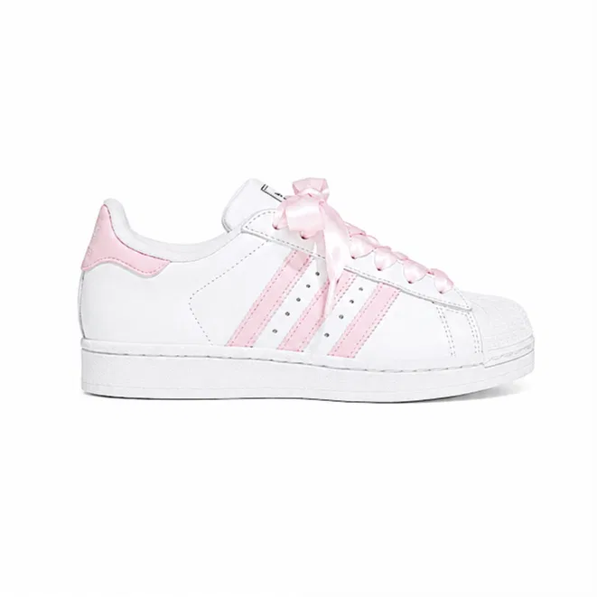 Детские кроссовки для скейтбординга Superstar 2 Adidas Originals, White Pink — фото 3