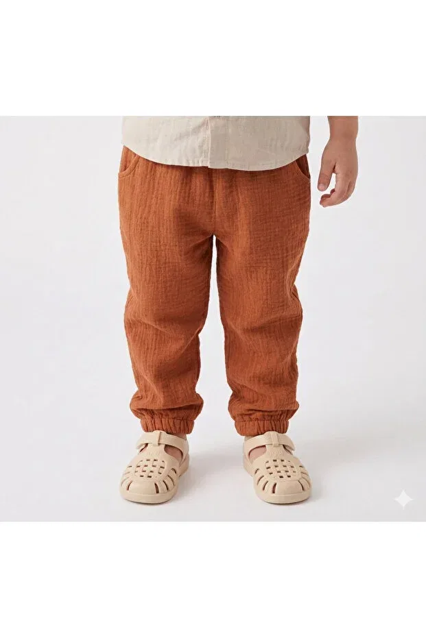 Детские брюки для девочек с эластичным манжетом Balkabaği, Brown
