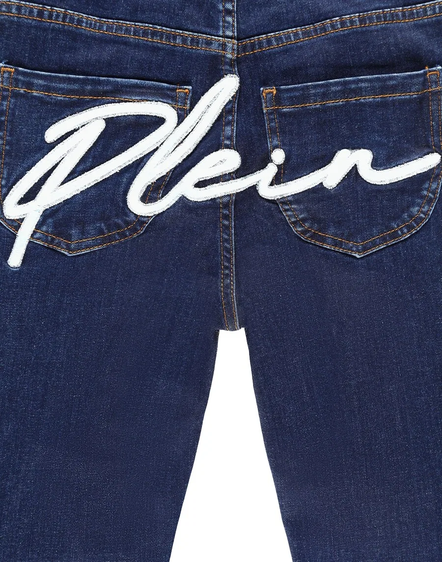 Джинсы Philipp Plein Regular, темно-синие — фото 3