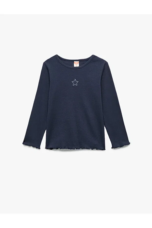 Детская футболка с длинным рукавом Star Embroidered Koton, Navy Blue