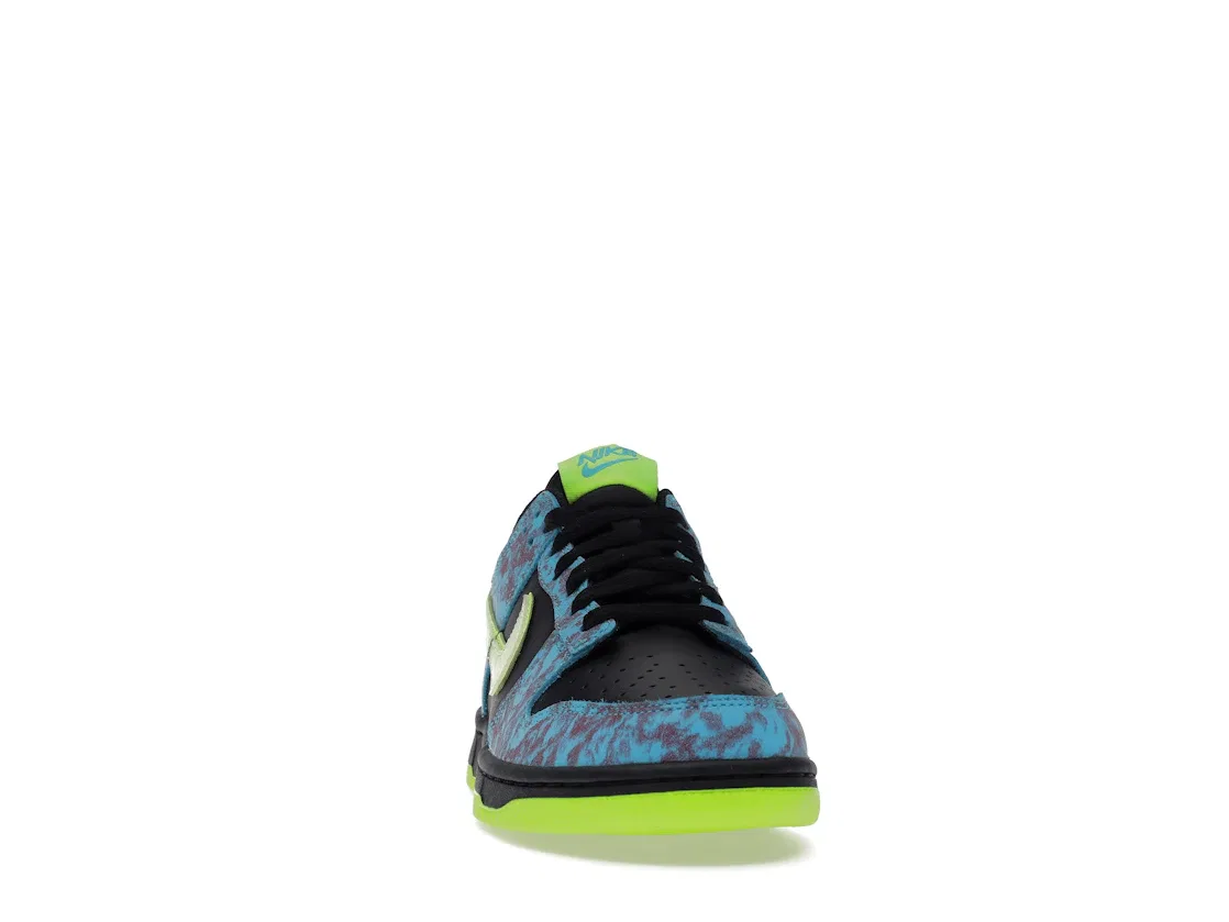 Детские кроссовки Lifestyle с принтом Nike Dunk Low SE Nike, Multi-Color/Black/Baltic Blue/Volt — фото 2