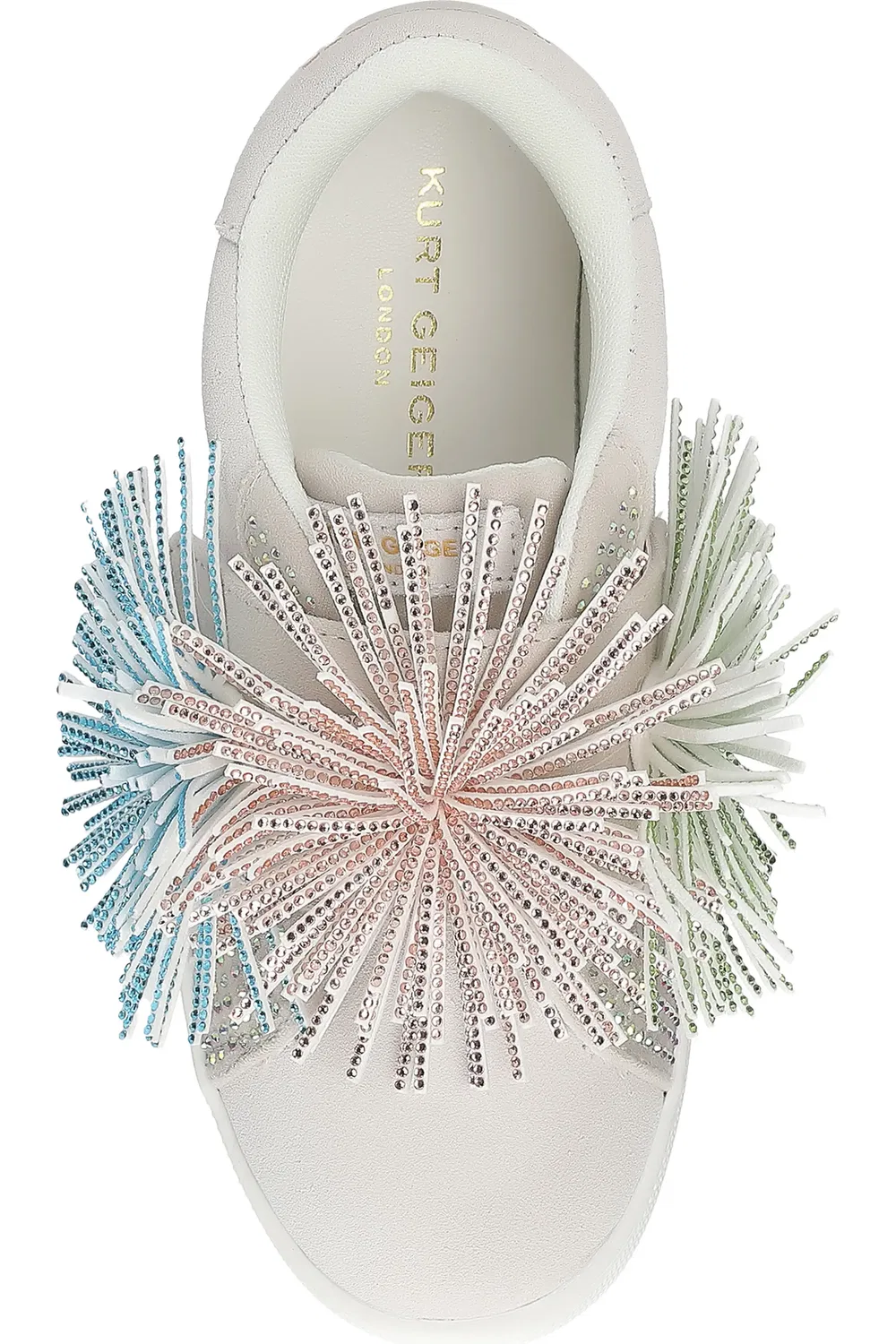 Детские кеды с бахромой и стразами Laney Fringe Kurt Geiger London, белый — фото 4