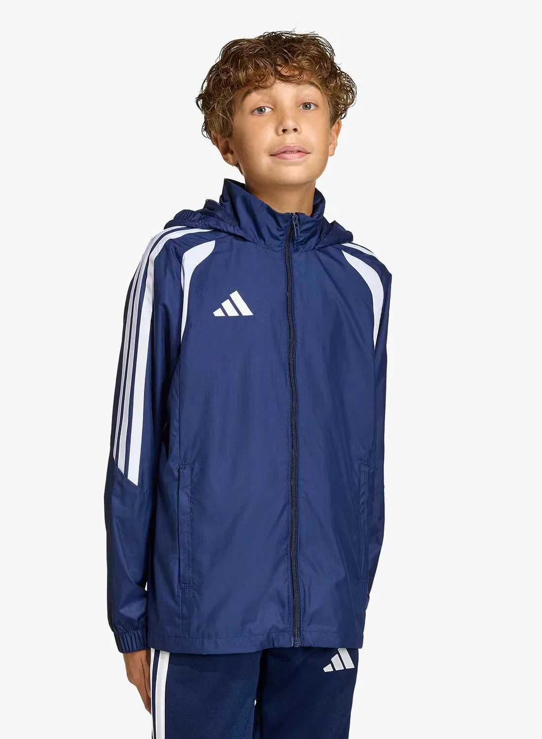 Куртка ветровка с длинным рукавом Tiro26 League Adidas, белая — фото 3