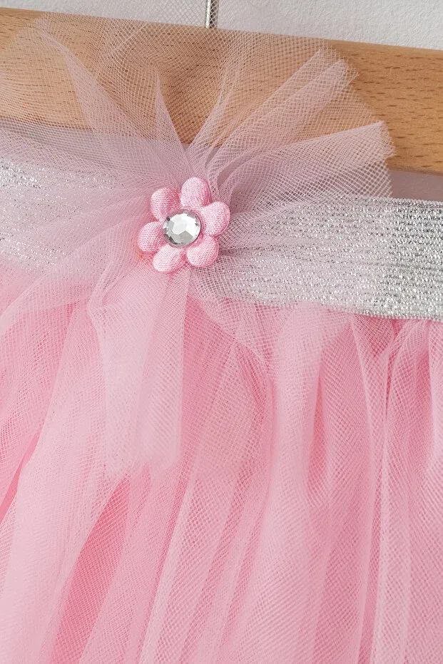 Детский комплект для девочек с принтом Stoned Butterfly Daisy Tutu Skirt Set Petite Ponpon Baby, Pink — фото 2