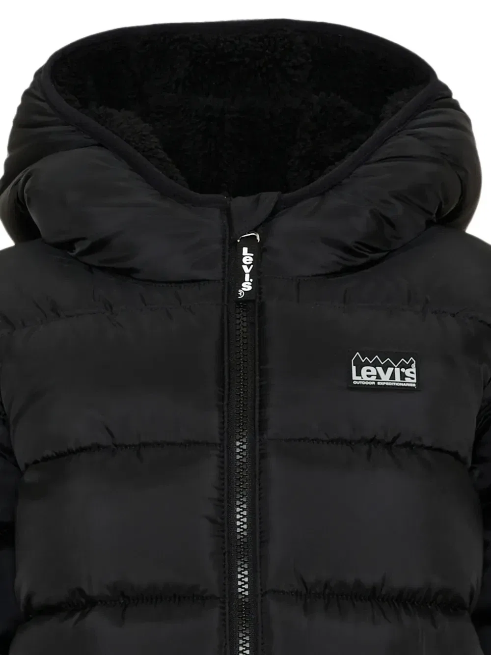 Пуховик с капюшоном и нашивкой-логотипом Levi'S Kids, черный — фото 3