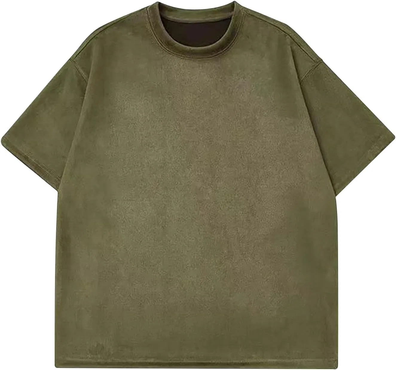Мужская свободная футболка оверсайз с круглым вырезом, Army Green