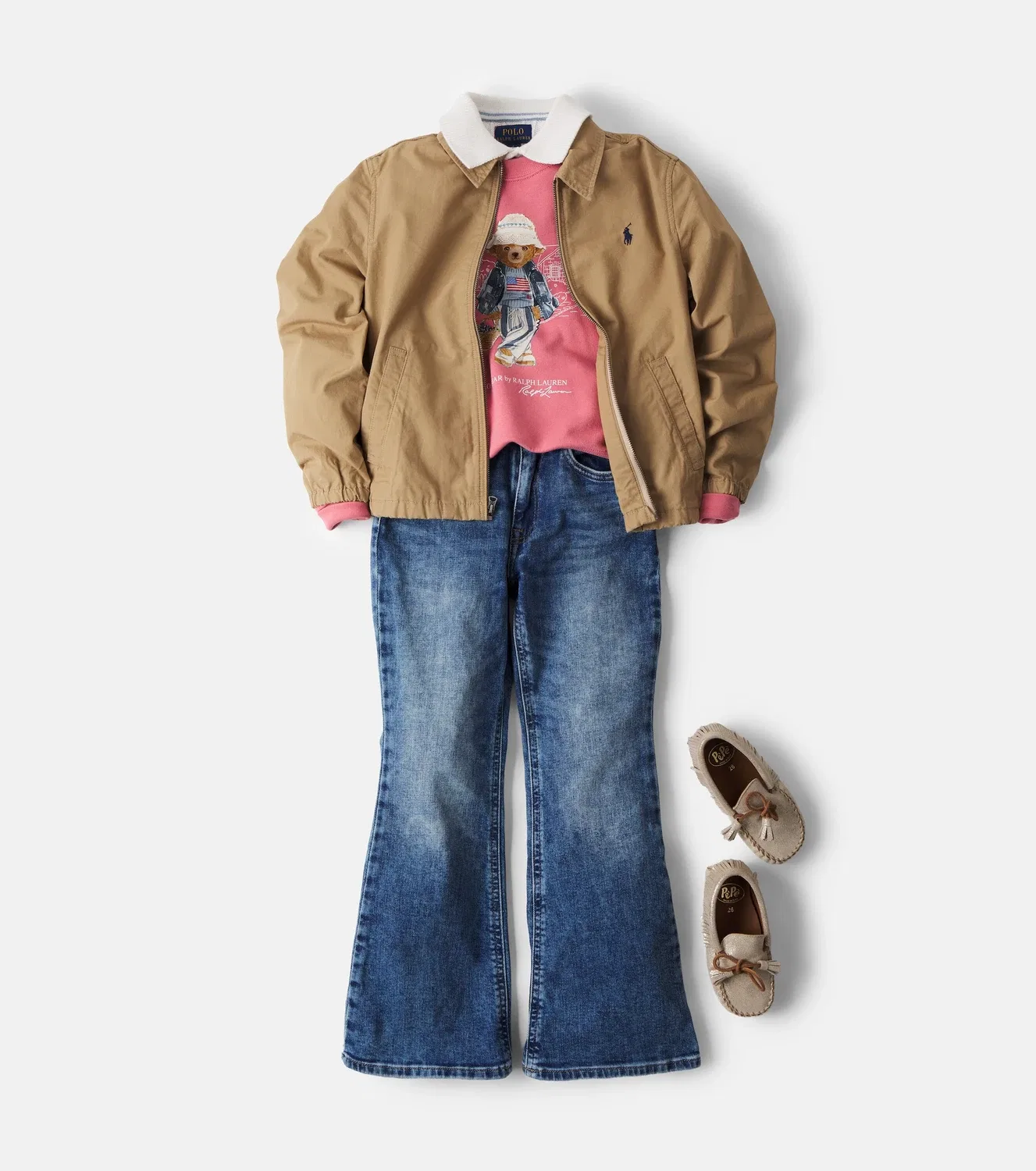 Джинсы расклешенные потертые Polo Ralph Lauren Kids, синий — фото 2