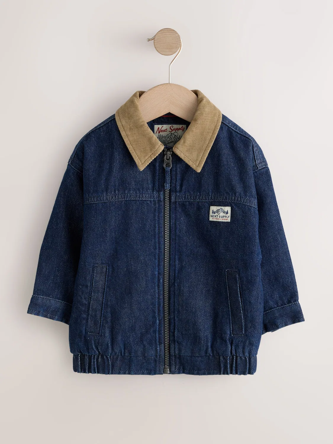 Куртка джинсовая с вельветовым воротником, модель Denim Cord Collar Next, деним — фото 4
