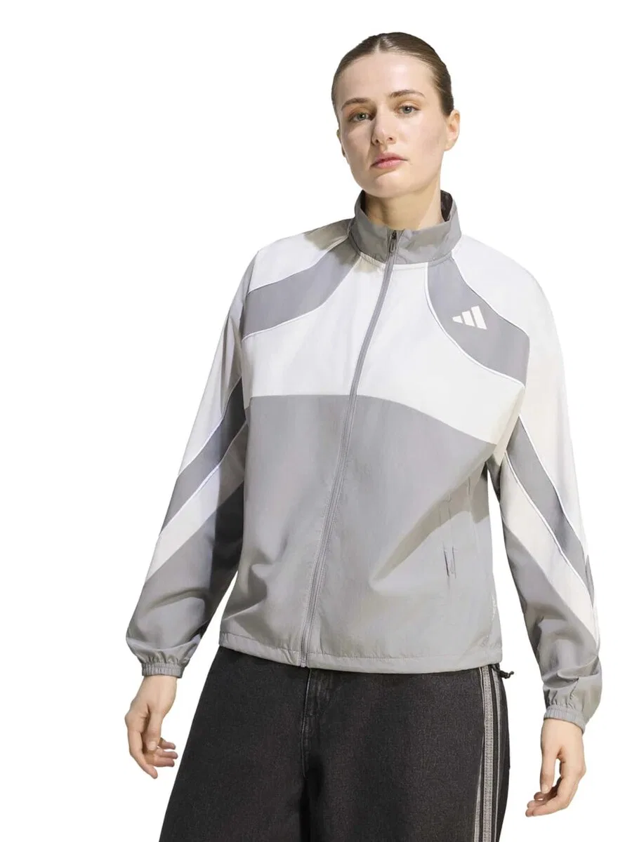 Спортивная куртка ADIDAS PERFORMANCE 'ADIZERO A' серого и светло-серого цвета — фото 2
