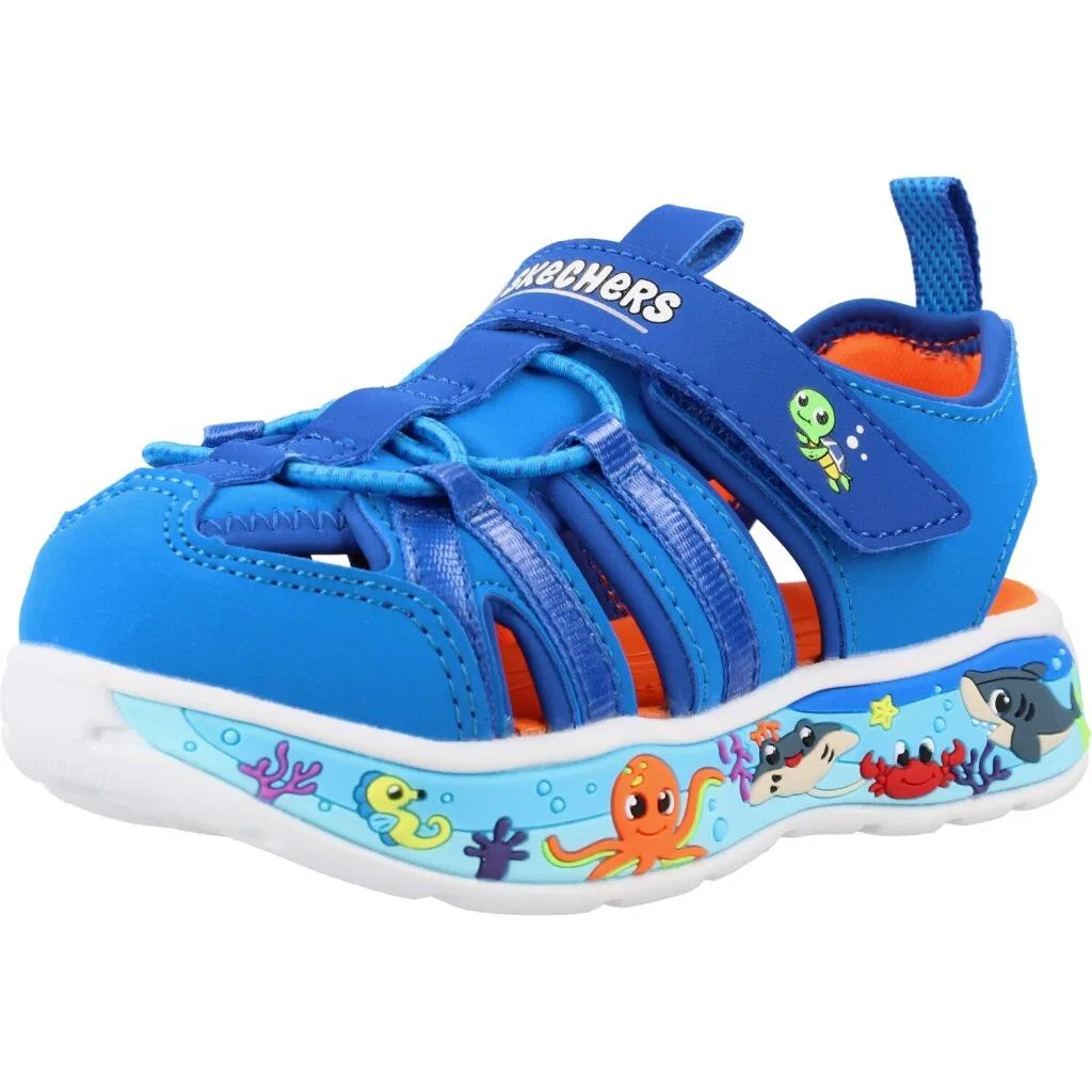 Детские сандалии с принтом Play Scene Splash Skechers, Bunt Jeansblau