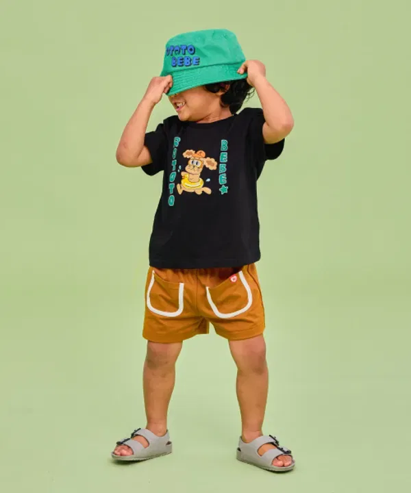 Футболка с коротким рукавом Tropical Basic, Rototobebe, черный