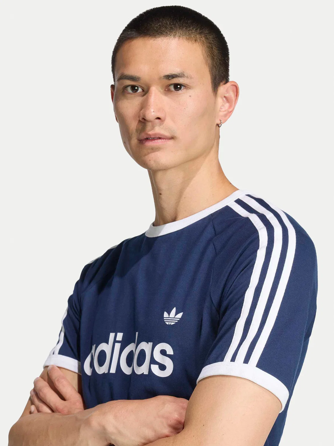 Мужская футболка приталенного кроя Ringer Adidas, темно-синий — фото 4