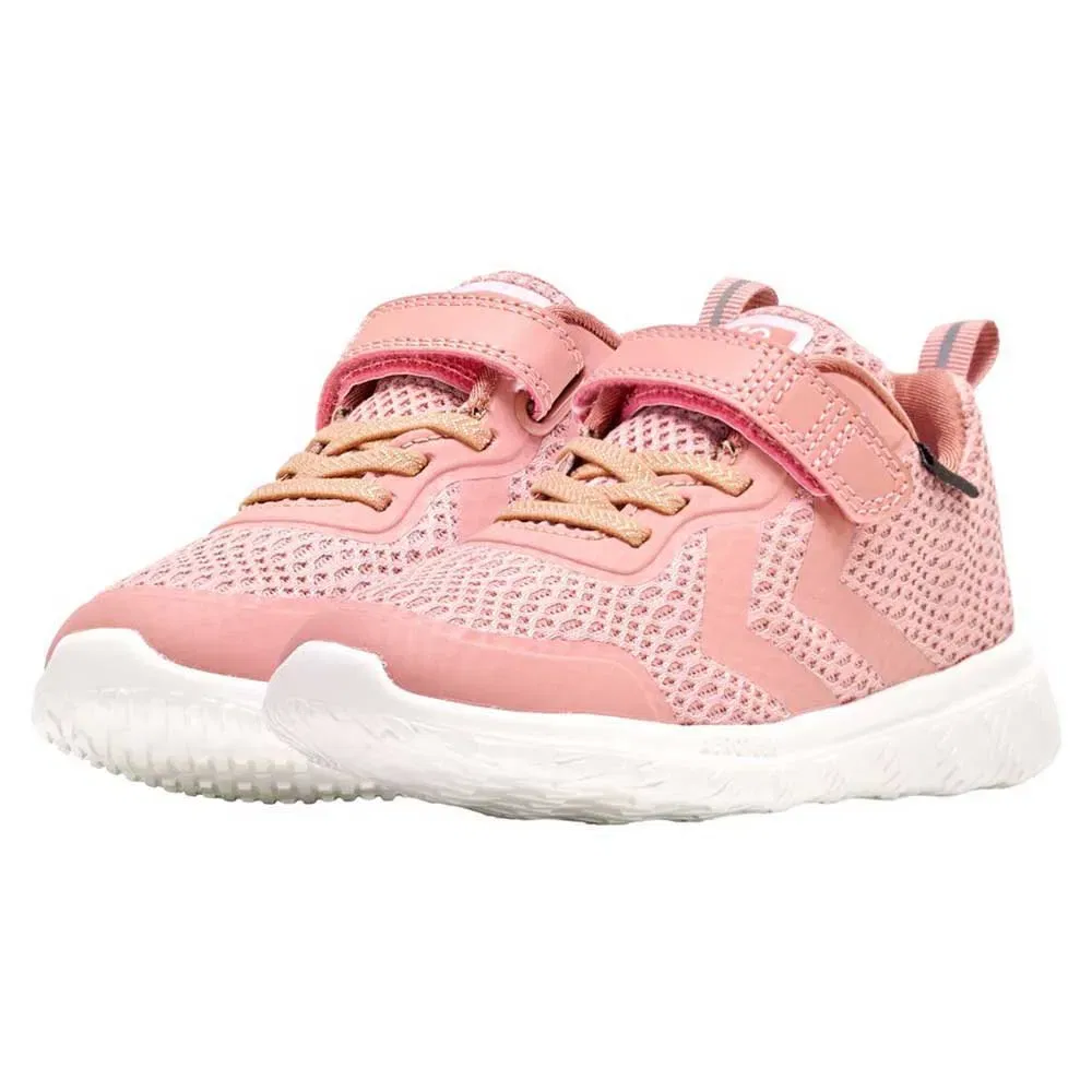 Детские кроссовки для девочек с липучками Actus Tex Recycled Hummel, Pink — фото 4