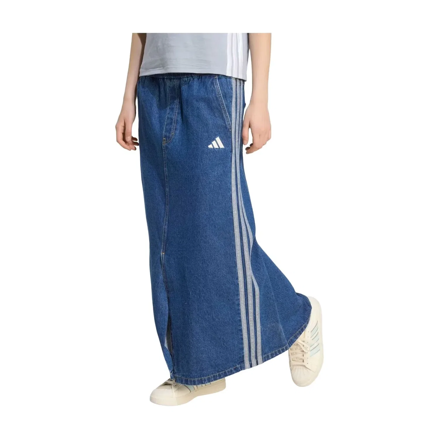 Женская юбка Stadium Washed Denim Loose Fit Skirt Asia Sizing 'Preloved Ink' adidas, Preloved Ink — фото 2