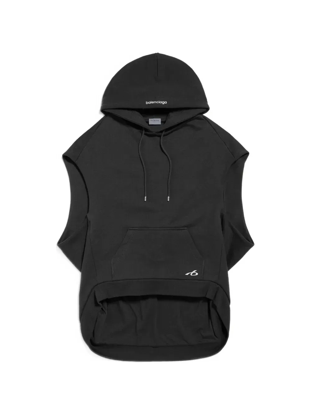 Худи без рукавов обычного кроя Balenciaga, черный