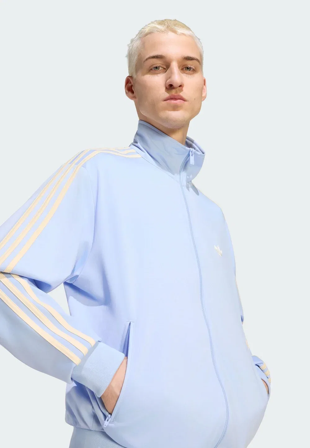 Firebird tt - тренировочная куртка Adidas Originals, Blue Dawn Warm Vanilla — фото 4