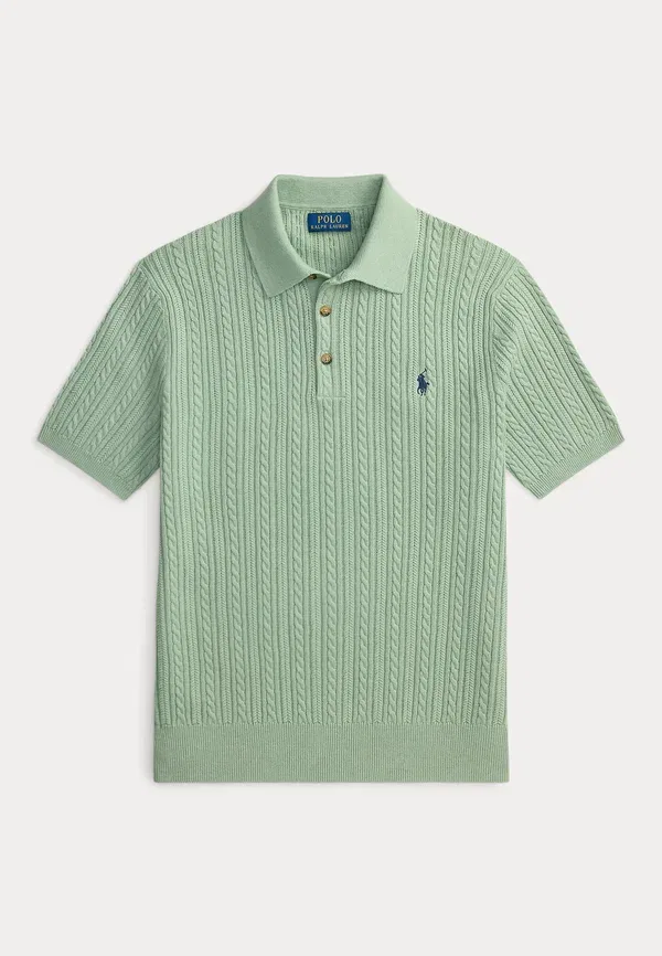 Джемпер с воротником-поло из хлопкового трикотажа Polo Ralph Lauren, светло-зеленый — фото 4