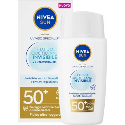 Солнцезащитный флюид для лица невидимый Nivea Sun Daily Invisible SPF 50, 40 мл