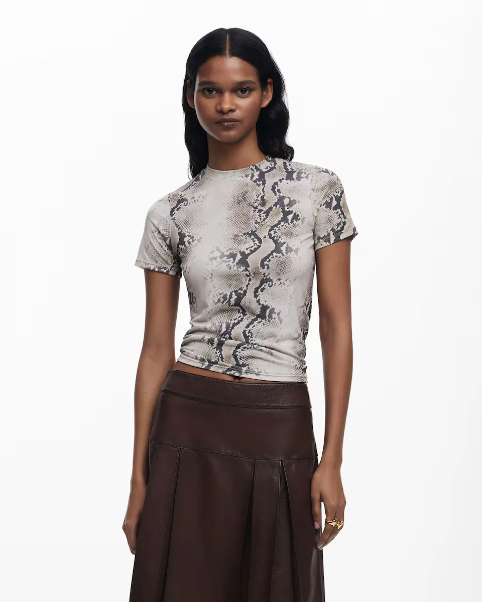 

Женская футболка с коротким рукавом с анималистичным принтом Desigual, коричневый