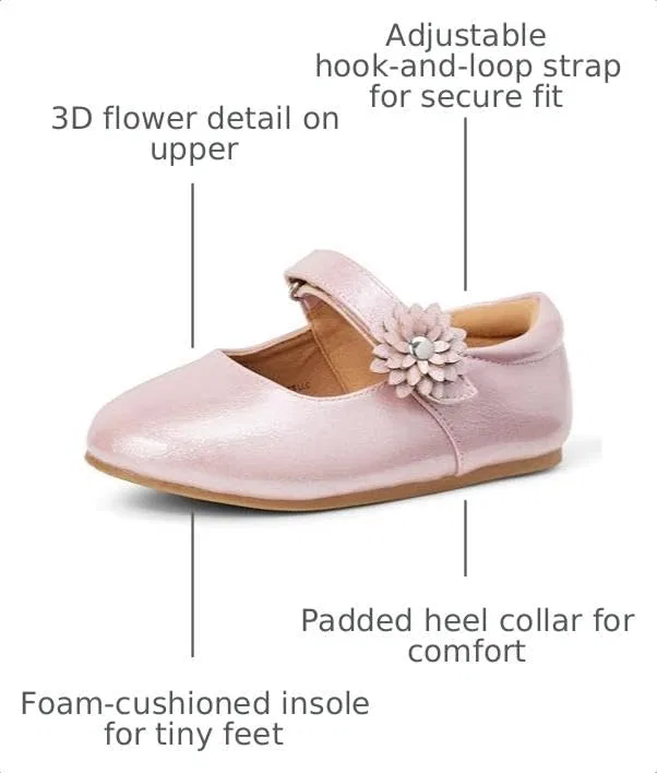 Детские туфли Мэри Джейн для девочек Amazon Essentials, Pink Glitter — фото 2