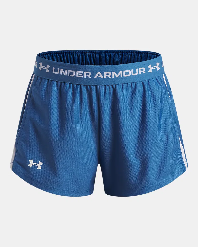 Детские шорты быстросохнущие из переработанного полиэстера UA Tech Play Up UnderArmour, Aegean Blue/White
