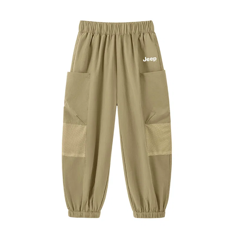 Детские карго-брюки с утягивающим эффектом Jeep, Khaki/E White Logo K