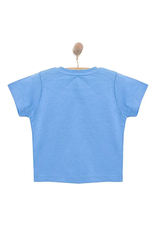 Детская футболка для мальчиков с принтом Hellobaby basic men's watermelon printed t-shirt Ebebek Hello Baby, Light Blue — фото 2