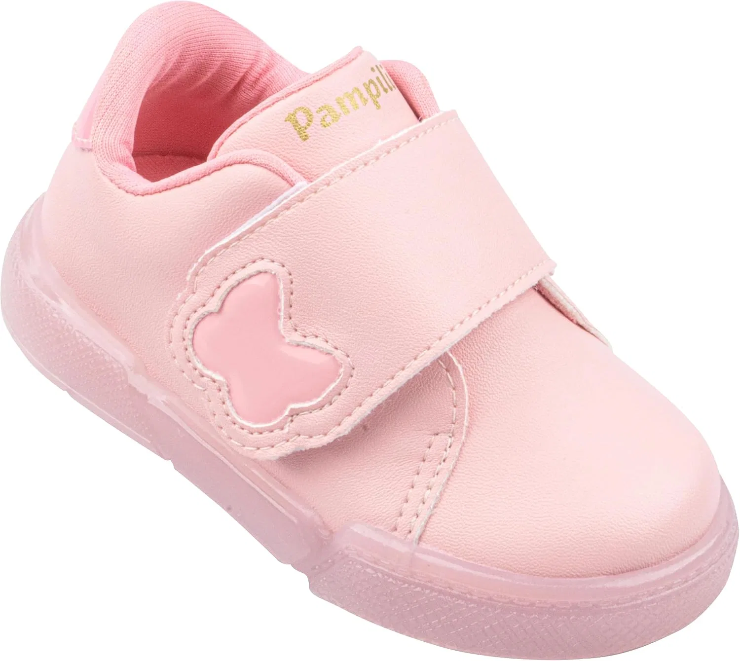 Детские кроссовки для девочек со светящейся подошвой Lily Light Sole Transparent Pampili, Pink Frosting