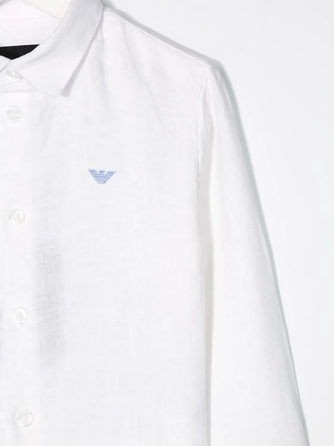 Emporio Armani Рубашка из льняного поплина, белая — фото 3