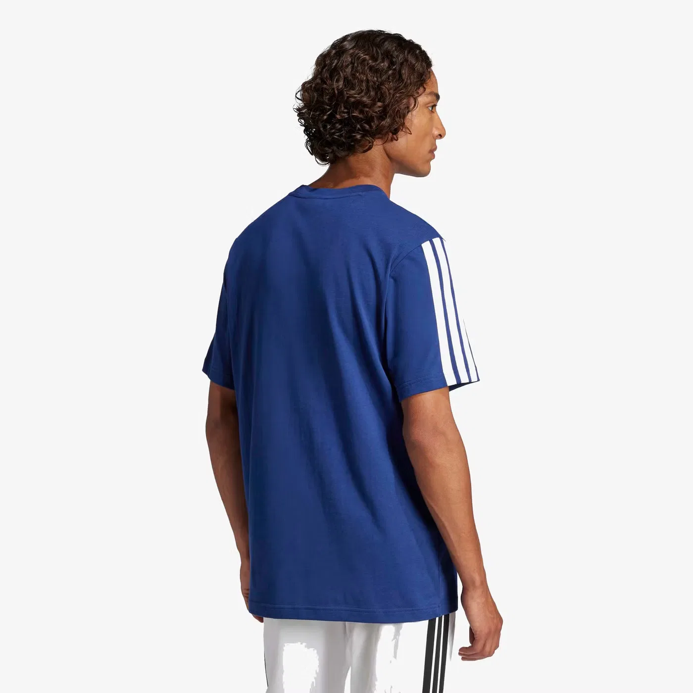 Футболка с принтом полос Adidas, темно-синий — фото 3