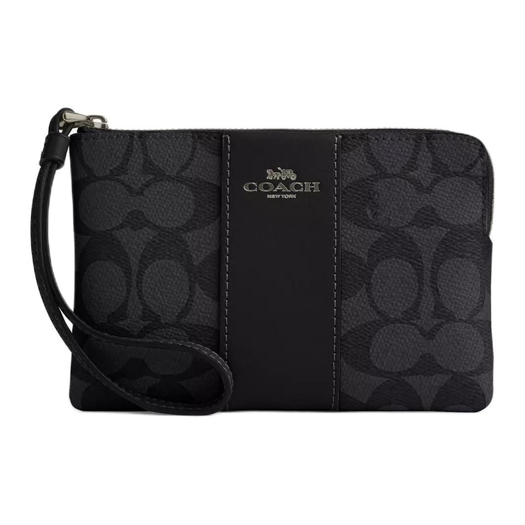 

COACH Угловая молния с покрытием холщовая клатч