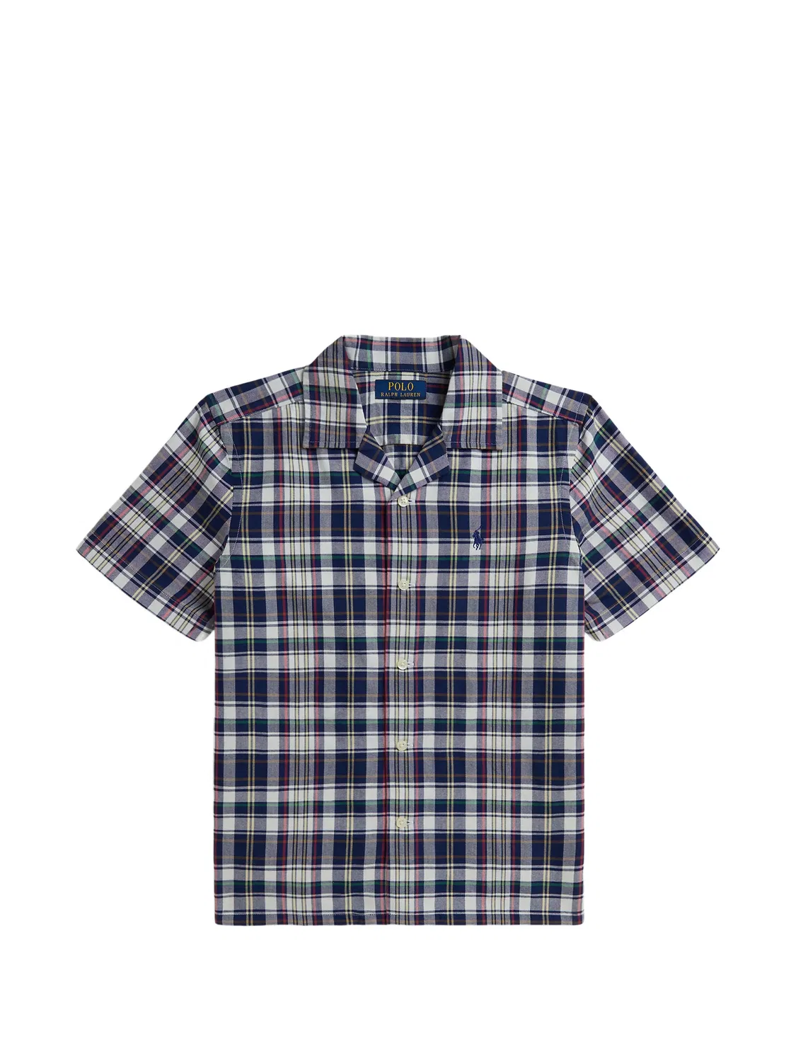Клетчатая рубашка с распашным воротником Polo Ralph Lauren Kids, синий