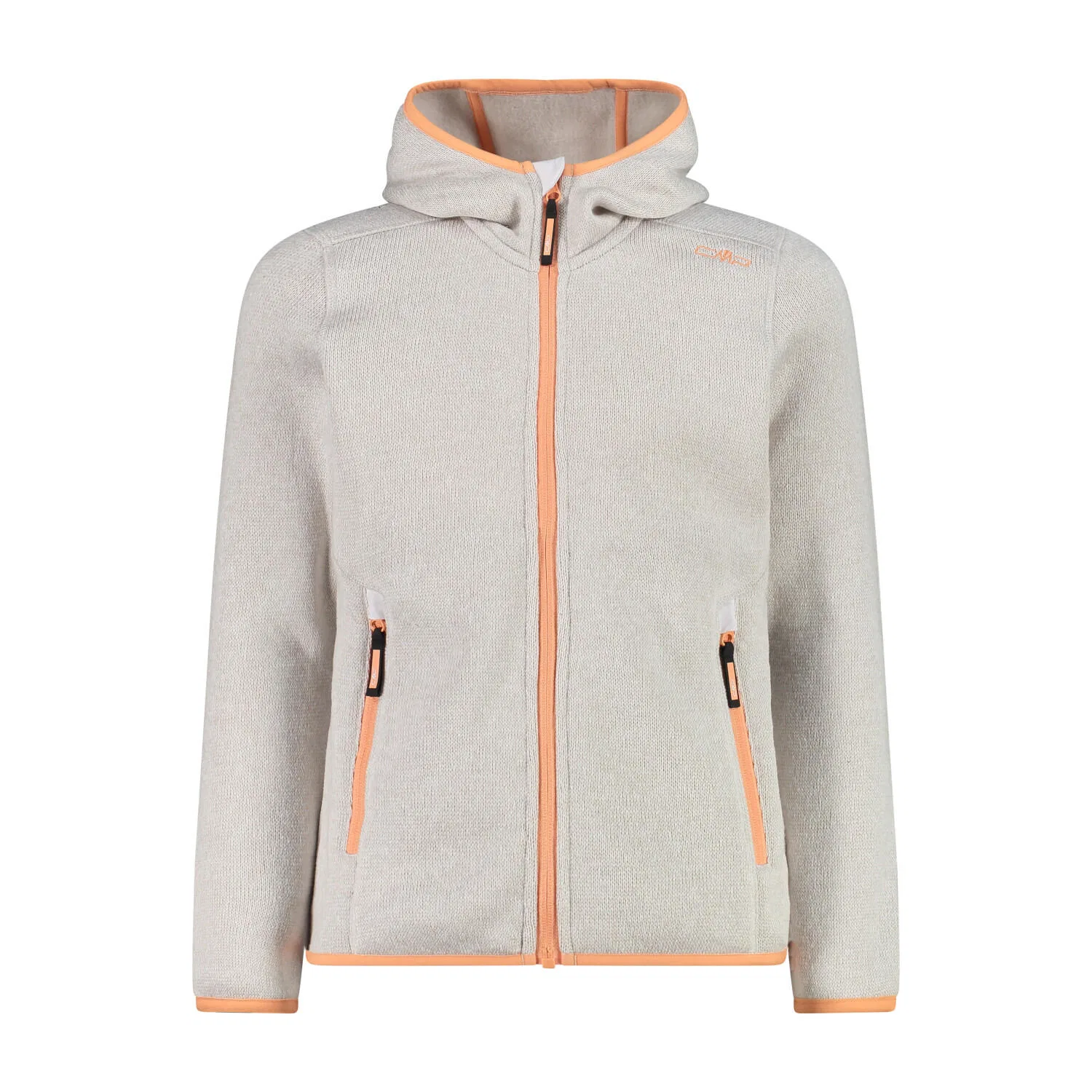 Детская флисовая куртка с капюшоном Fix Hood Cmp, Weiss Beige Orange