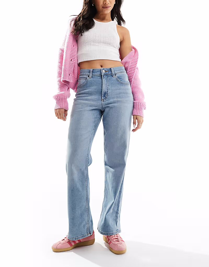 

Джинсы прямого кроя стретч, цвет светлый Asos Design, синий