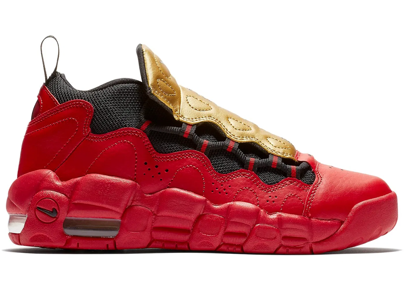 Детские кроссовки Lifestyle Nike Air More Money, University Red/Black-Metallic Gold