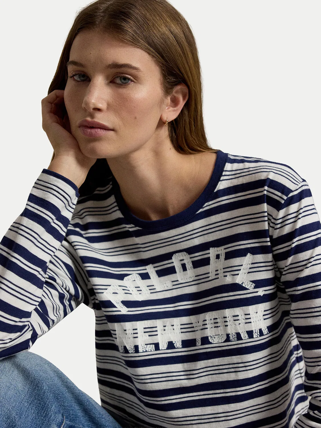 Женская блузка стандартного кроя Polo Ralph Lauren, темно-синий — фото 4