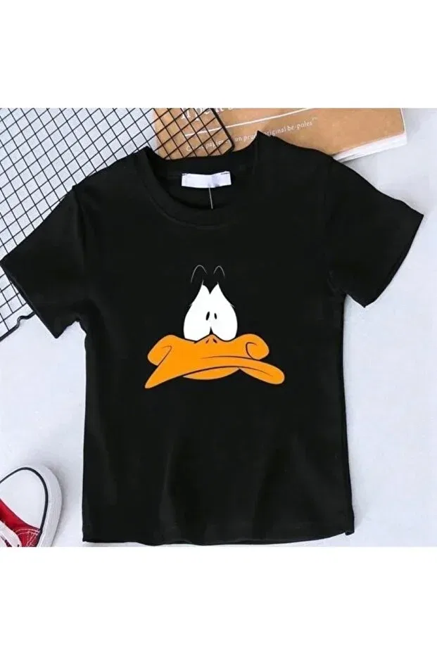Детская футболка с принтом Kids Confused Duffy Duck, Keywest, Black