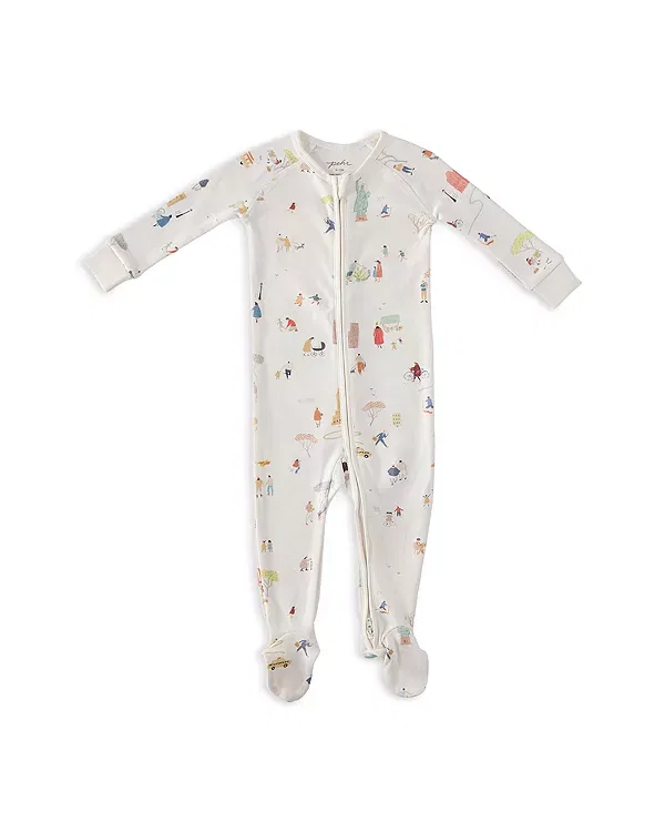 Детский комбинезон с принтом Unisex ribbed sleeper footie Pehr, Explore The World